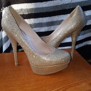 Gold Glitter heels